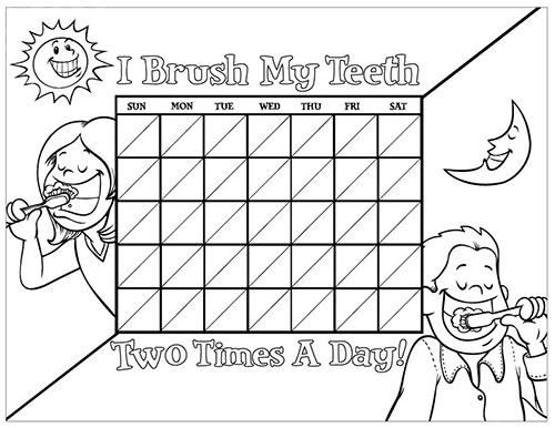 Black and White Brushing Chart for Children - Pediatric Dentist in Avon, CT